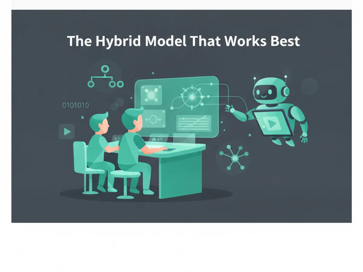 AI tutor for kids — The Hybrid Model That Works Best (illustration)