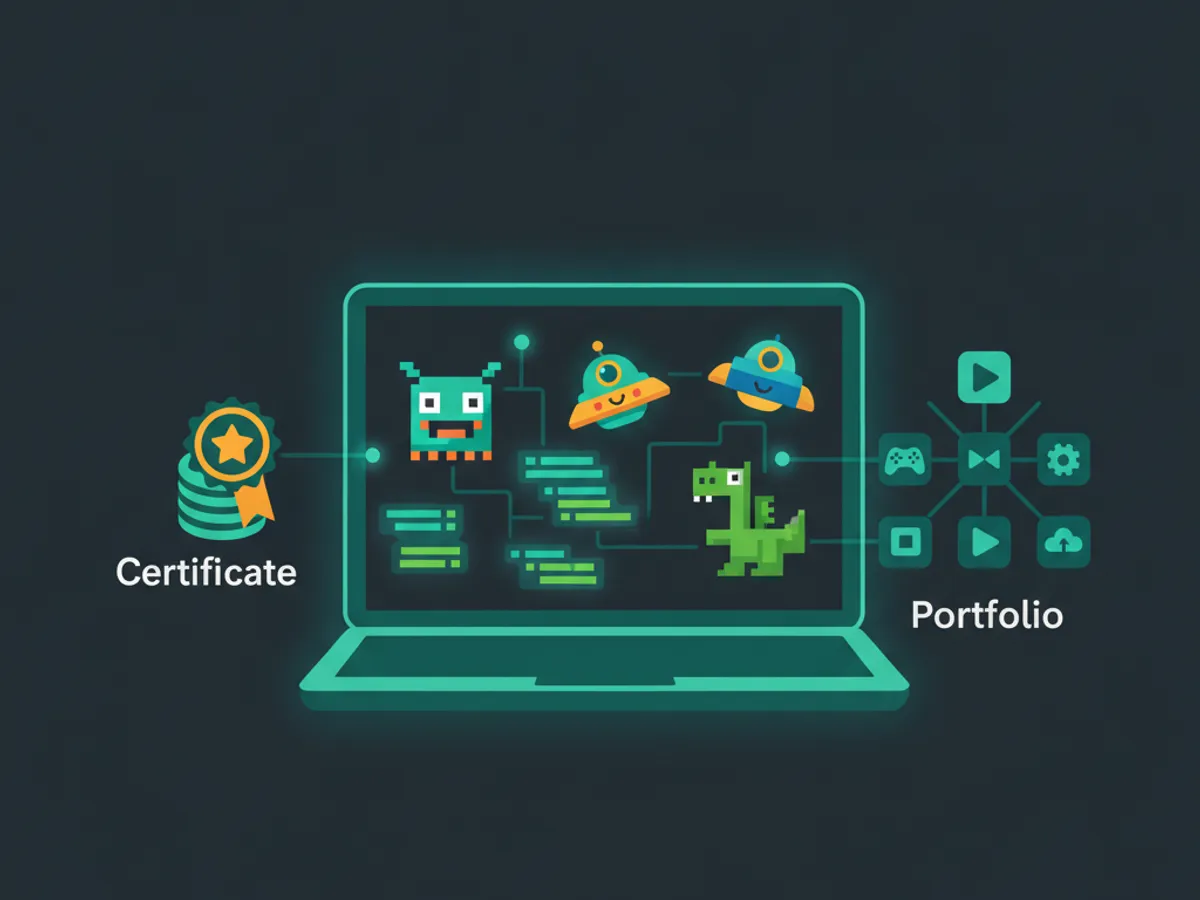 coding certificate for kids — How to Build a Coding Portfolio That Complements a Certificate (illustration)