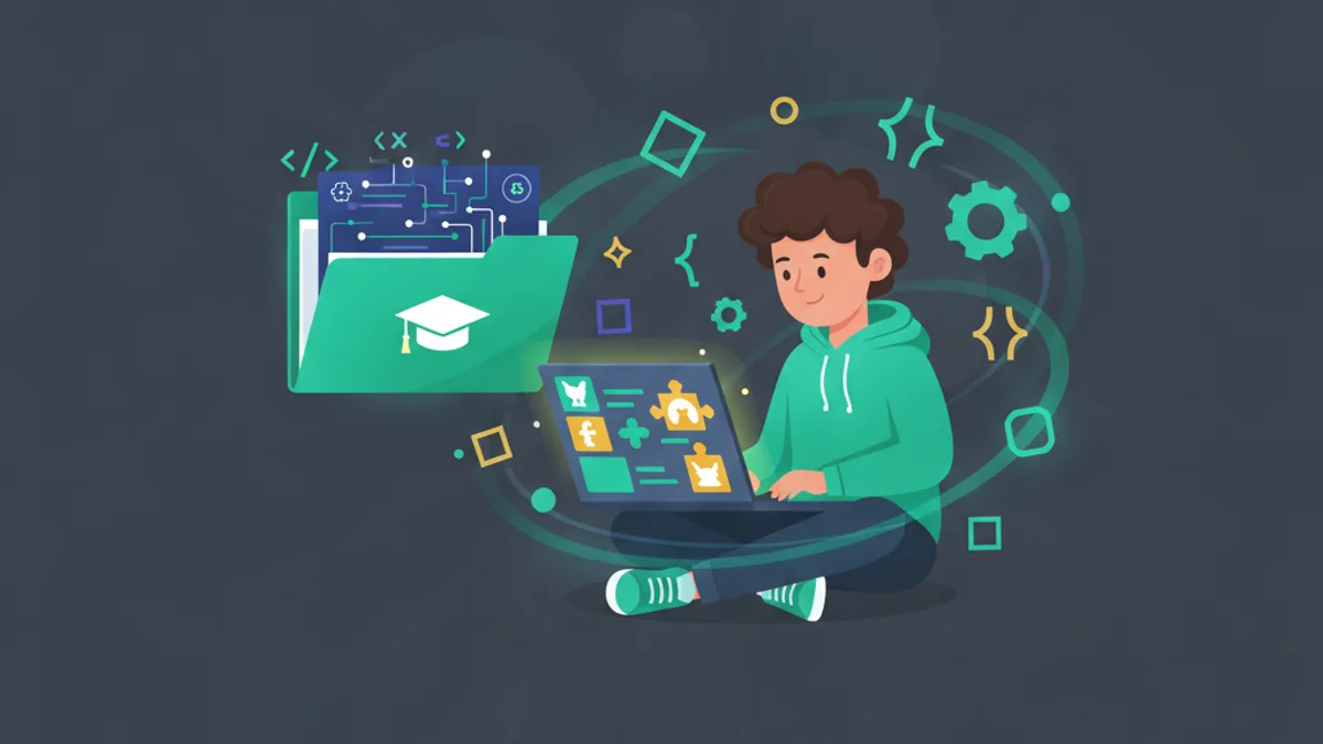 Scratch vs real coding — Scratch vs Real Coding for Kids When to Make the Switch in 2026 (KidsCode Gift blog hero illustration)